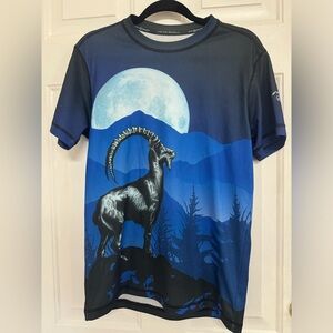 INKnBURn mountain goat mens tech tee size small